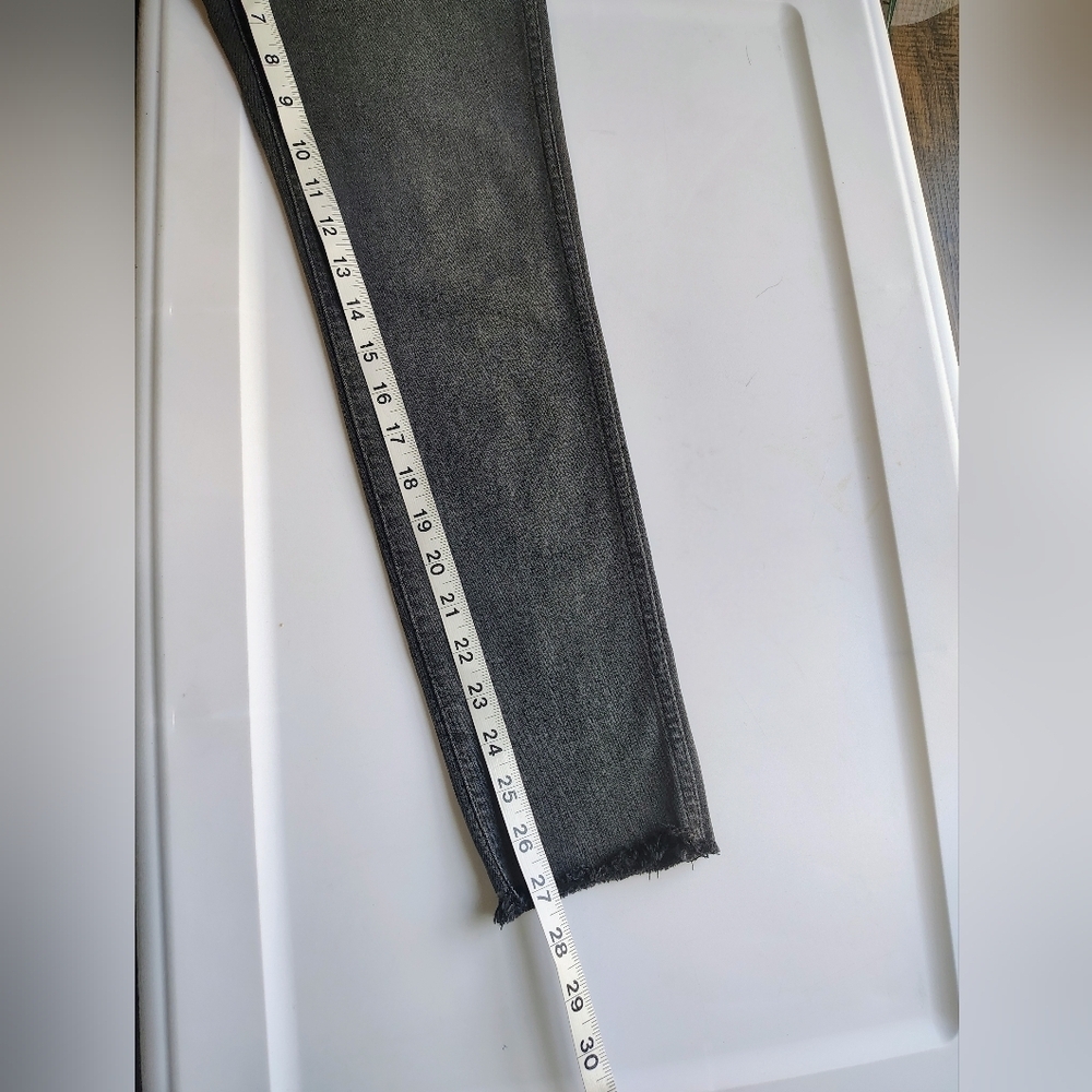 Madewell 10" high rise skinny jeans exposed button fly frayed Hem  grey sz 27. - Picture 9 of 17